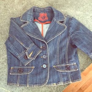 Cute British denim cropped denim jacket